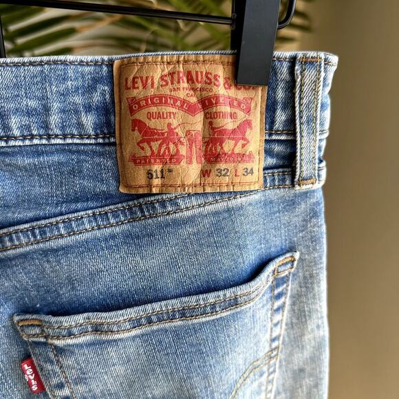 Levi’s 511 Slim Fit Men’s Jeans W32 L34 Blue Stretch Classic Casual Modern - Picture 3 of 7